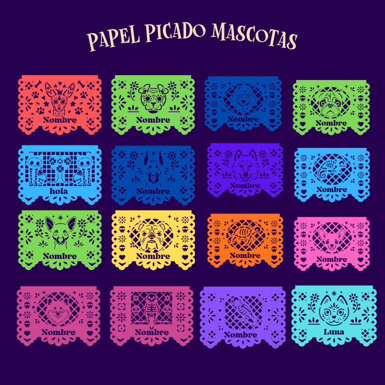 Papel picado mascotas